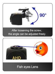 1080P AHD 汽车后视备用摄像头，星光夜视，防水，170 度广角鱼眼镜头，全高清通用车辆倒车摄像头 - 黑色 - 查看 3