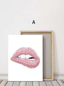 1/3pcs Parisian Love & Fashion Canvas Art Set - Waterproof, Wooden Framed Posters With Lips, Perfume & Pink High Heels Designs For Bedroom, Living Room, Office Decor,Wall Art Gifts Birthday Graduation