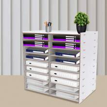 18 Compartments Literature Organizer Office Mailbox With Adjustable Shelves Durable Construction Literature Sorter Commercial Shop Fitting Folder For Home Office School - White - View 2