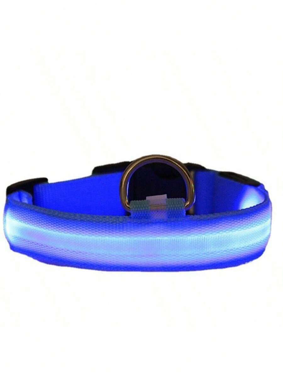 1pc Dog LED Luminous Nylon Collar Adjustable Traction Ring Safe At Night for Sale Australia New