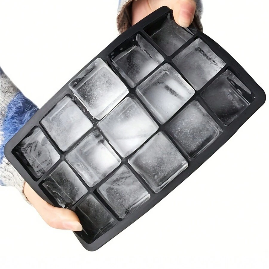 1/2 chiếc khay làm đá viên silicon 15 ô, silicon mềm, chống đóng băng, dễ vệ sinh, khuôn làm đá
