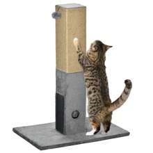 PawHut Cat Tree Scratching Post For Indoor Cats 79cm Jute Scratcher Climber W/ Carpet Base Dangling Toy - Grey - View 2