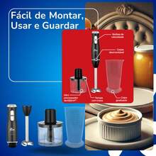 2x1 Turbo Mixer 500W Black: Power And Practicality For Quick And Effortless Preparations! - Ver 8