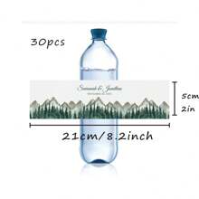 30 Pcs Custom Water Bottle Labels Stickers Self Adhesive Candy Wrap Bridal Shower Decor Personalized Text - Multicolor - View 30