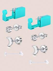 CIZME 一次性耳洞穿刺套装 耳洞穿刺枪套装 金色自穿耳洞穿刺套装 耳环穿刺枪 带耳钉穿刺套装 家用自穿耳洞穿刺枪 银耳洞穿刺套装 防过敏耳环穿刺套装 金色耳洞穿刺枪 小号耳钉 3mm 4mm