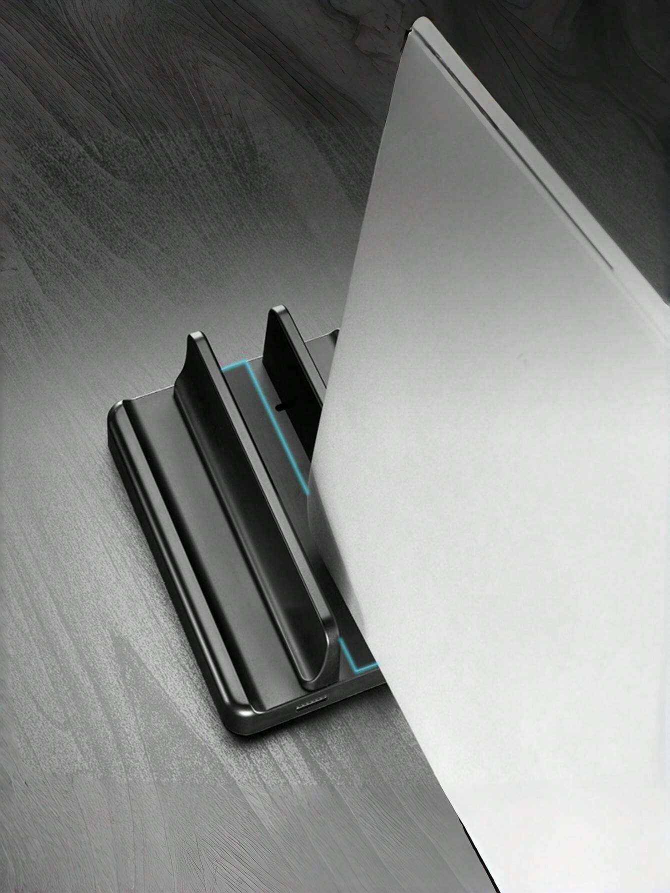 1pc Laptop Stand Holder Holder Vertical Storage Rack Suitable For IPad Tablet Desktop Metal Base