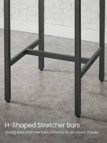 VASAGLE Bar Table, Square Tall Table, Heavy-Duty Steel Frame, 60 X 60 X 90 Cm, Easy Assembly, For Living Room Kitchen, Industrial Style, Rustic Brown And Black - Chocolate Brown - View 5