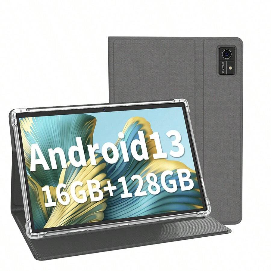 JJGJ Android Tablet 10 Inch, 16GB RAM 128GB ROM, 1TB Expand, Android 13