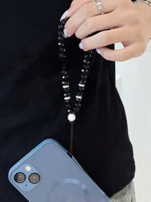 1 件闪亮水晶珠手机挂绳腕带礼物，适合送给母亲、家人、朋友、生日、节日手机饰品、手机链 - 彩色 - 查看 2