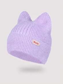 1 pezzo Berretto in maglia con orecchie di gattino stile Y2K per donne, adatto per l'uso quotidiano autunnale e invernale