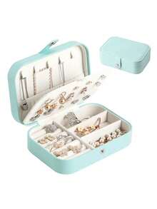 双层大容量珠宝盒化妆桌首饰收纳盒便携式旅行珠宝收纳盒简约旅行居家 - 首飾盒 - 查看 12