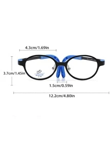 1pc Kids Oval-Shaped Eyeglasses, Cute School Style With Flexible Temples, Comfortable Wear For Boys & Girls - Blue Light Blocking Glasses - View 3