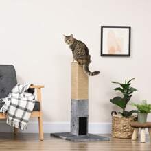 PawHut Cat Tree Scratching Post For Indoor Cats 79cm Jute Scratcher Climber W/ Carpet Base Dangling Toy - Grey - View 7