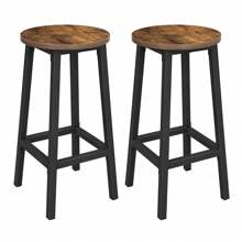 VASAGLE Bar Stools Set Of 2, Kitchen Stools, Bar Chairs With Metal Frame And Footrest, Easy To Assemble, For Kitchen, Living Room, Dining Room, Rustic Brown And Black - Brown - View 7