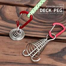 4pcs Outdoor Camping Octopus Wind Rope Fixing Buckle Wooden Deck Gap Fixing Nail With Spring Tent Wind Rope Hook - Multicolor - View 6