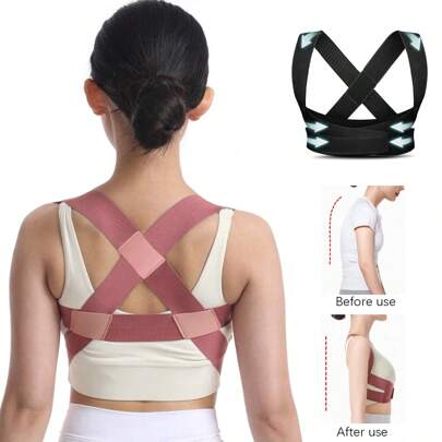 1pc Multifunctional Sports Brace - Lightweight & Breathable, Unisex, Invisible Back Support, Anti-Hunchback, Adjustable [Tight Fit, Recommend Wearing Over Clothes To Avoid Skin Irritation From Friction]