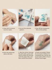 1 件银色仿雀斑脸贴纸，闪光雀斑临时纹身面部装饰 - 彩色 - 查看 5