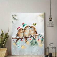 Christmas Wall Art, Christmas Bird Winter Art Print, Holiday Poster, Stylish Christmas Decor, Winter Poster, Christmas Print, Winter Themed Print, Seasonal Home Decor, Winter Wall Art, No Frame - Multicolor - View 13