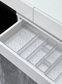 10pcs Makeup Drawer Organizers, Transparent Makeup Storage Boxes With Dividers And Vanity Drawers, Includes 4 Different Sized Clear Plastic Drawers, Makeup Display Rack, And Organizational Compartments, Suitable For Vanity, Desk, Bathroom, Kitchen, And Office Gifts For Women - Multicolor - View 11