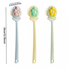 1Pc Flower Bath Brush Chà xát Tiện ích Bàn chải tắm chà lưng Cán dài Không yêu cầu lông mềm Bùn cơ thể Bàn chải khô - nhiều màu - Xem 6