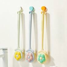 1Pc Flower Bath Brush Chà xát Tiện ích Bàn chải tắm chà lưng Cán dài Không yêu cầu lông mềm Bùn cơ thể Bàn chải khô - nhiều màu - Xem 3