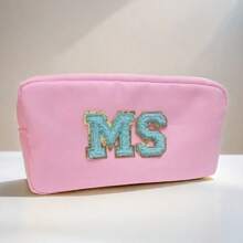 Personalized Monogram Travel Makeup Bag, Nylon Patch Toiletry Pouch, DIY Gift Handbag - Multicolor - View 12