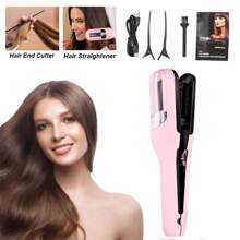 Recortadora de cabello profesional de extremos lisos, Plancha de cabello 2 en 1, Recortadora inalámbrica de puntas abiertas, Alisador de cabello para mujeres, Batería de 500mAh