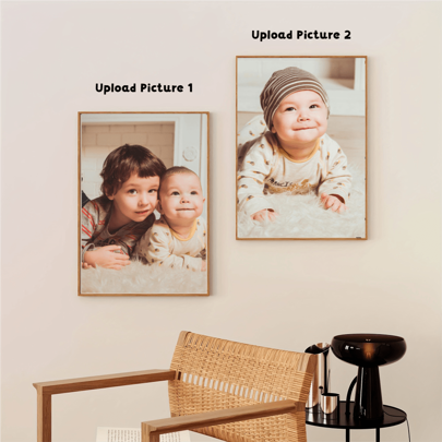 2pcs Customized Photos Prints Your Pictures Turn Into On Canvas Paintings Wall Decor, Share Your Favorite Memories & Most Cherished Moments, Pet, Family, Youth, Friends Art Posters For Room Home Decoration Reusable, Adorable, High-Quality, Cute, Vintage, Colorful, Custom, Personalized, Unique, Gifts For Her Him, Boyfriend, Girlfriend, Dining Room, Bathroom, Home, Home Bedroom Refresh Birthday Graduation,Slow Summer Living,Xmas Decoration, Autumn Home Refresh, Scandinavian Cozy Home, Warm Ambience