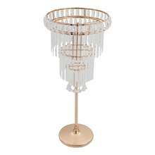 4 Tiers Flower Stand With Crystal Pendants Modern Wedding Vases Centerpieces Flower Stand For Party Decoration - Vàng - Xem 4