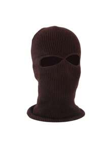 1 Pc Riding Face Mask, Knit Balaclava Full Face Mask - 2-Hole Ski Mask For Men & Women, Full Face Cover Winter Warmth And Windproof Head Cover, Breathable Outdoor Sports Mask For Skiing, Bicycles, Snowboarding & Cold Weather Activities, Winter Face Mask, Skiing Accessory, Modern Sporty Style, Durable Knit Fabric - Multicolor - View 19