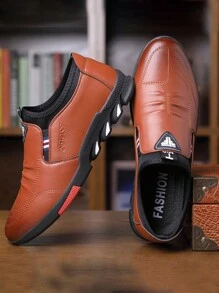 Fashion Business Men Brown Formal Shoes, British Style Thick-Soled Non-Slip Oxfords, Versatile Casual Shoes, Suitable For Weddings, Banquets, Parties, Shopping And Daily Wear - 棕色 - 查看 2