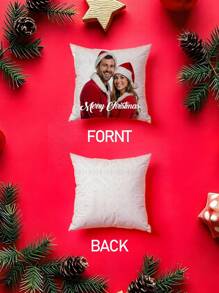 1 Customized Photo Pillow, Personalized Christmas Photo Crystal Velvet Pillowcase Double-Sided Printing With Pillow Core, Christmas Gift, Best Christmas Gift, Best Gift For Living Room, Bedroom, Sofa, Therapist's Office, Creative Anniversary Gift, Birthday Gift, Mother's Day Gift, Father's Day Gift, Best Friend Gift, Gift For Mom/Dad, Gift For Girlfriend/Boyfriend - Upload Pictures to Customize Pillows - View 5