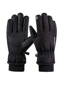 1 Pair Random Style Warm Ski Gloves, Windproof, Waterproof, Sensitive Touch Screen, For Outdoor Activities, Suitable For Men & Women, Christmas,Winter Hand Warmers