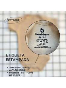 Kit Body Liso Bebê Tons Terra 3 Peças 100% Algodão.
