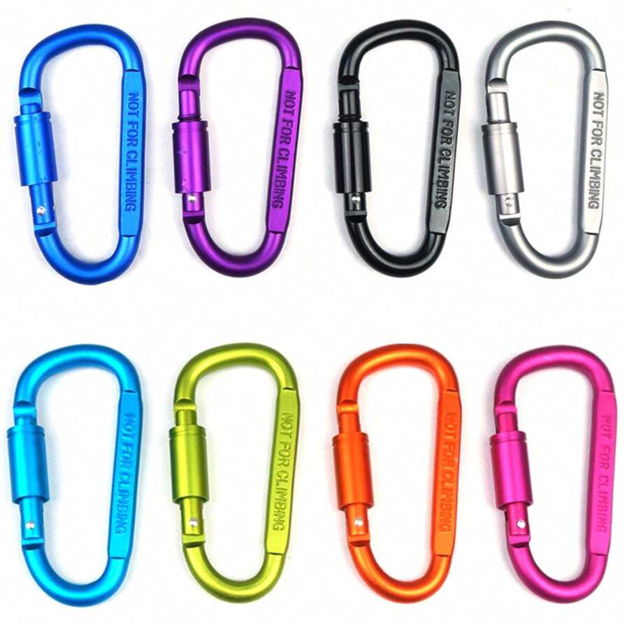 Khóa leo núi loại D chất lượng cao 8CM có khóa, Khóa đai ốc treo nhanh, Khóa ba lô bằng hợp kim nhôm - nhiều màu - Xem 1