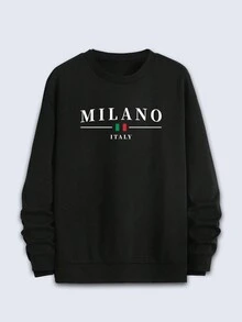 3 piezas Sudadera de hombre con estampado de retrato y eslogan