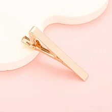 1 件男士铜领带夹，时尚衬衫领带夹装饰配件，适合休闲装，父亲节、老师、朋友的礼物 - 金色 - 查看 2