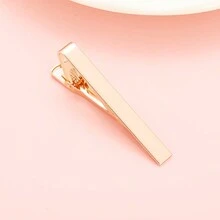 1 件男士铜领带夹，时尚衬衫领带夹装饰配件，适合休闲装，父亲节、老师、朋友的礼物 - 金色 - 查看 1