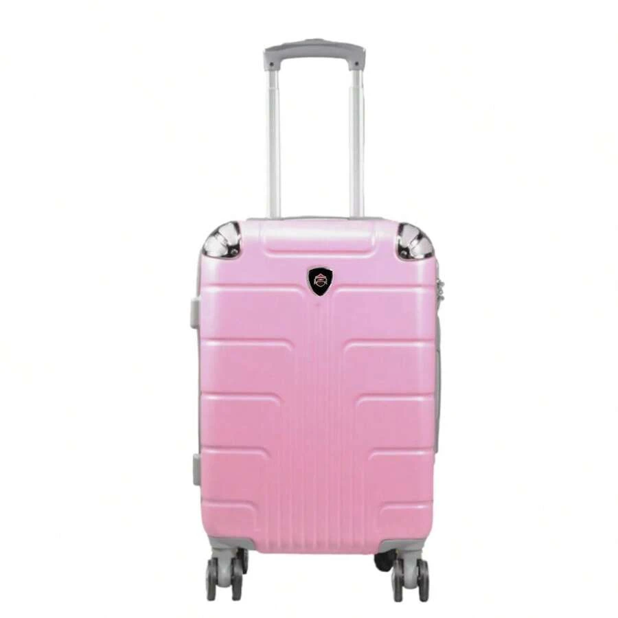 Maleta De Mano 20 Pulgadas Sin Documentar Asa Telescópica Candado De Combinación Dobles Llantas 360° Rigida - Rosa Pálido - Ver 1