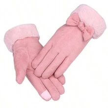 保暖内衬冬季手套，触摸屏加厚防寒运动手套，适合寒冷天气外出，圣诞手套，圣诞礼物 - 12-16Y - 查看 17