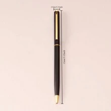 1 pezzo di penna a sfera in metallo fine, inchiostro nero, punta media da 1,0 mm e scrittura fluida, una piccola penna in metallo adatta per uomini e donne, divisa della polizia, ufficio e affari.