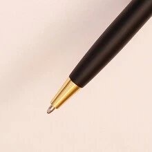 1 pezzo di penna a sfera in metallo fine, inchiostro nero, punta media da 1,0 mm e scrittura fluida, una piccola penna in metallo adatta per uomini e donne, divisa della polizia, ufficio e affari.