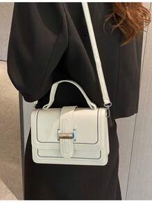 Women's Square Crossbody Bag Portable Shoulder Crossbody Travel[1007] - 白色 - 查看 6