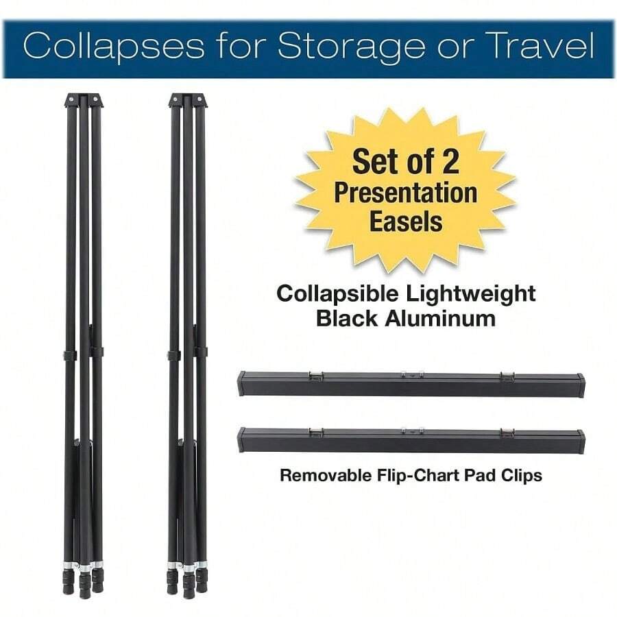Aluminum FlipChart Presentation Easel Stand 2Pack With Telescoping