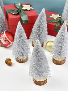 10cm/15cm, 6pcs - Christmas Tree, Christmas Decoration, Simulated Christmas Tree, Home Decoration, Desktop Decoration Best Gifts Birthday - Silver - View 7