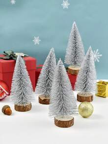 10cm/15cm, 6pcs - Christmas Tree, Christmas Decoration, Simulated Christmas Tree, Home Decoration, Desktop Decoration Best Gifts Birthday - Silver - View 5