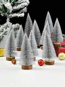 10cm/15cm, 6pcs - Christmas Tree, Christmas Decoration, Simulated Christmas Tree, Home Decoration, Desktop Decoration Best Gifts Birthday - Silver - View 4