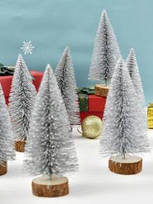10cm/15cm, 6pcs - Christmas Tree, Christmas Decoration, Simulated Christmas Tree, Home Decoration, Desktop Decoration Best Gifts Birthday - Silver - View 1