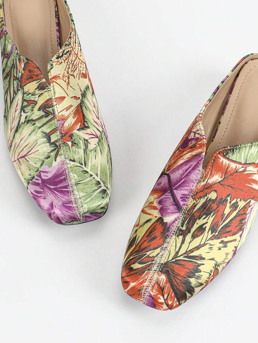Women Fashion Heeled Pumps, Women Floral Print SlipOn Slides, Women