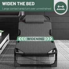 Folding Camping Cot, Adjustable 4+2 Positions Reclining Portable Outdoor Cot Heavy Duty Sleeping Bed Cots W/Pillow Mat, Chaise Lounge Chair For Home Office Nap Beach Pool Patio Travel